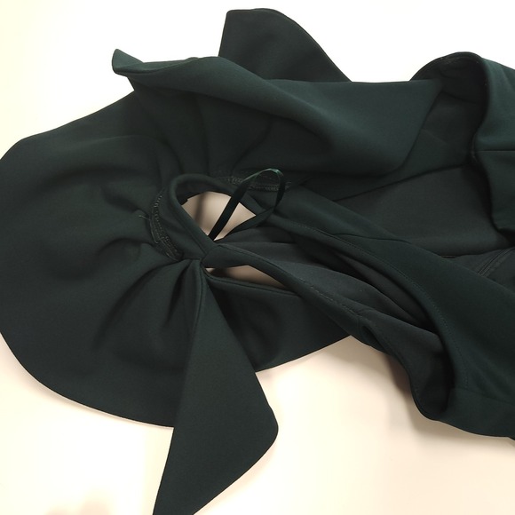 Betsy & Adam Asymmetric Ruffled Sleeveless Sheath Dress Green Womens 12 *READ* - Picture 5 of 12